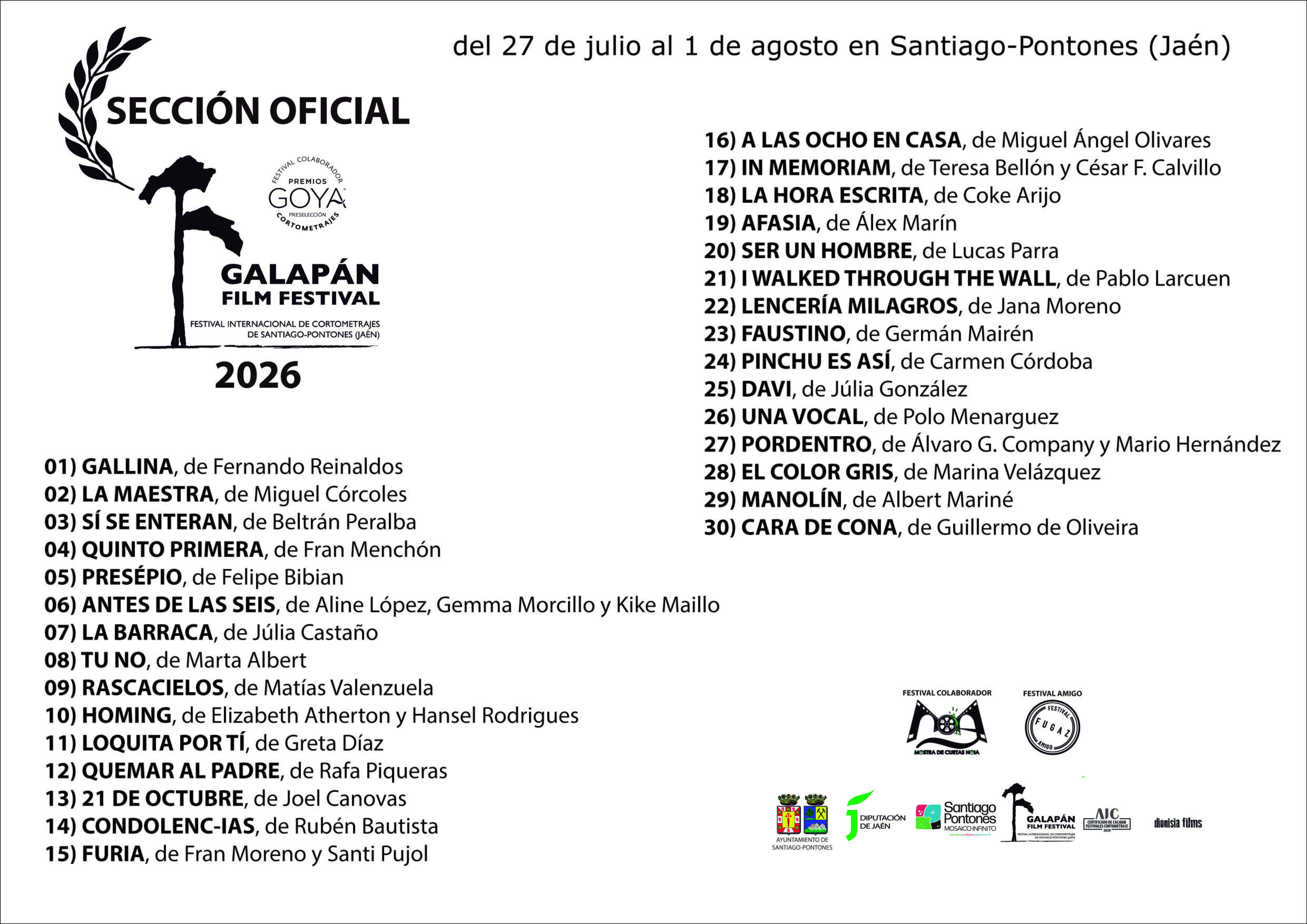 Galapán Film Festival Selección Oficial 2026